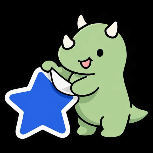 Louby peeling a big blue star sticker