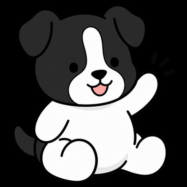 Pet the border collie waving